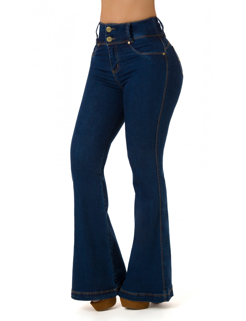 Glass Butt Lifting Flare Jeans 71048PNC-B