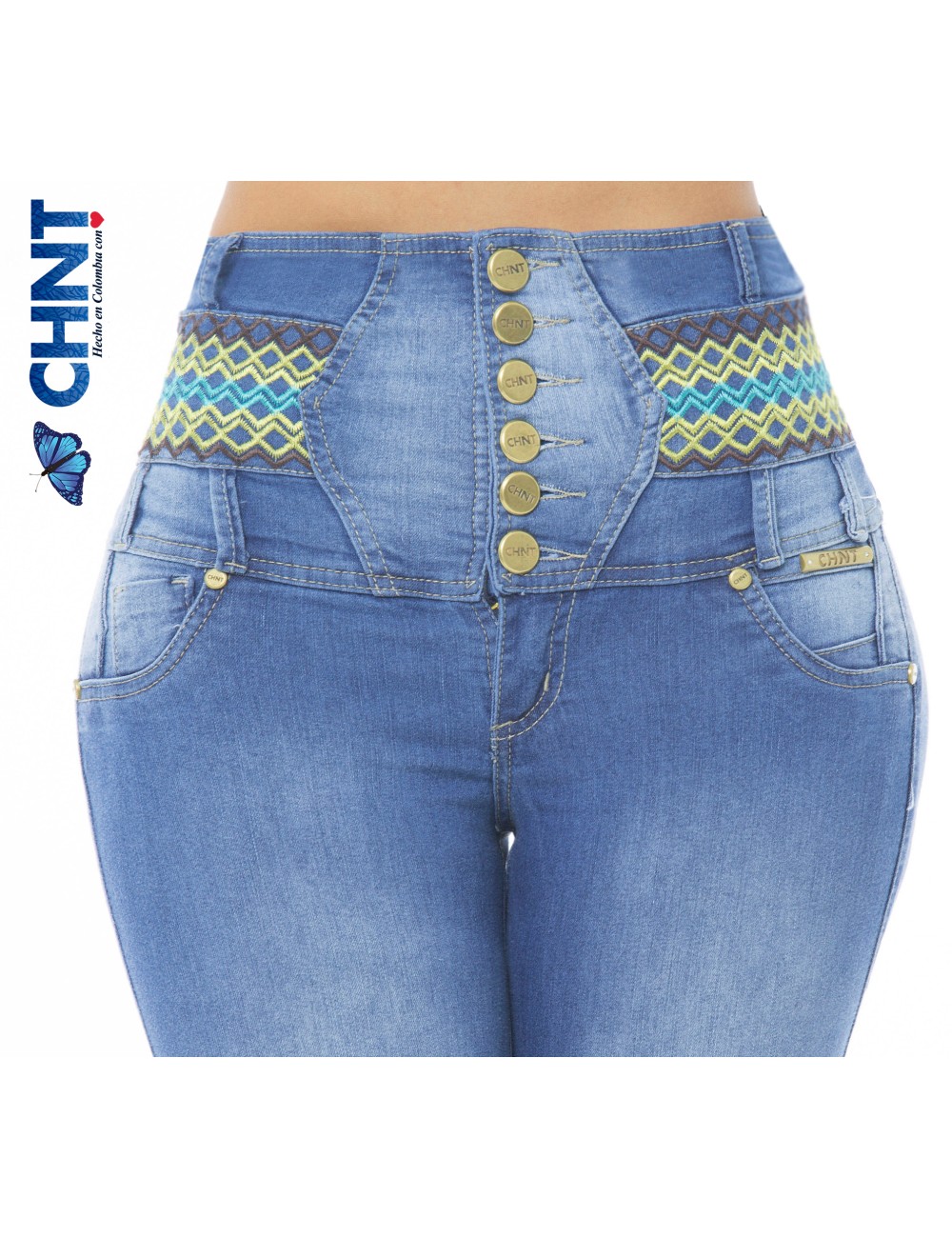 Horn Butt Lifting Skinny Jeans 70174TAP-N
