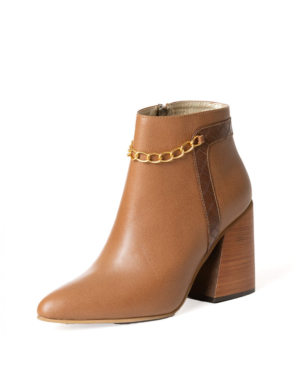 Leather ankle boots with low heel, dark brown, Tamaris | La Redoute