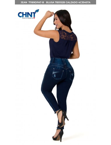 High-rise Butt-Lifting Jeans with Cord Detail 52461PAP-N – Ska