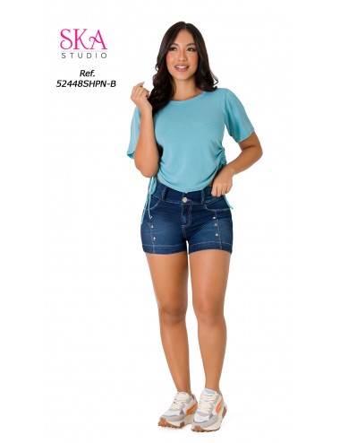 Jeans Shorts, Women Brazil Made Black Denim Bermuda Booty Bum Lift - 567400