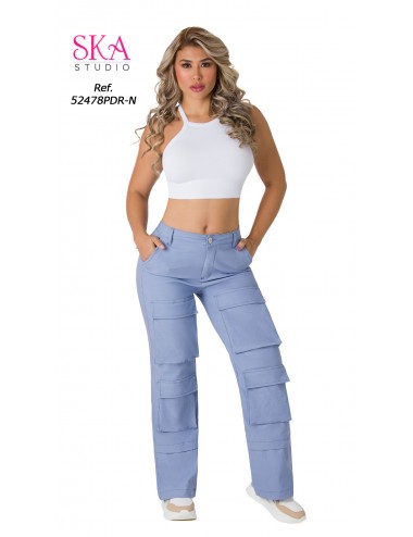 High-rise Butt-Lifting Jeans with Rips 21285DPAP-B