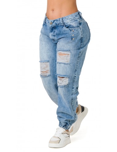 High-rise Butt-Lifting Jeans with Rips 21285DPAP-B